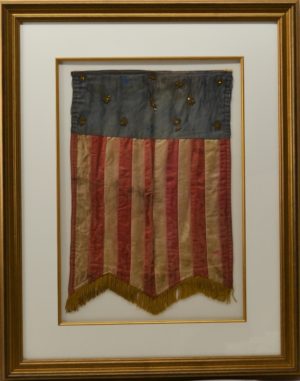 Rare Early Hand Sewn 13 Star American Flag Banner