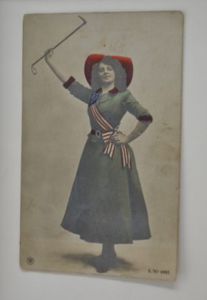 ANTIQUE PC OF GIRL IN PATRIOTIC DRESS