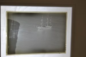 ANTIQUE GLASS NEGATIVE OF USS CONSTITUTION