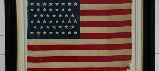 Antique 45 Star American Flag Framed
