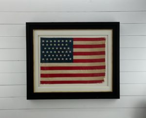 Antique 45 Star American Flag Framed