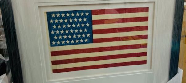 VINTAGE FRAMED 48 STAR FLAG FOR CHRISTMAS GIFT