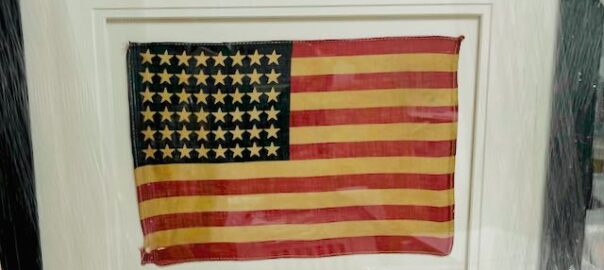 VINTAGE FRAMED 48 STAR FLAG FOR CHRISTMAS GIFT #9816