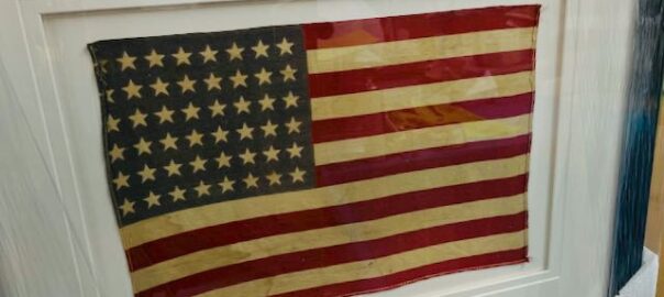 VINTAGE FRAMED 48 STAR FLAG FOR CHRISTMAS GIFT #9874A