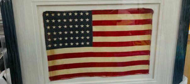 VINTAGE FRAMED 48 STAR FLAG FOR CHRISTMAS GIFT #9816